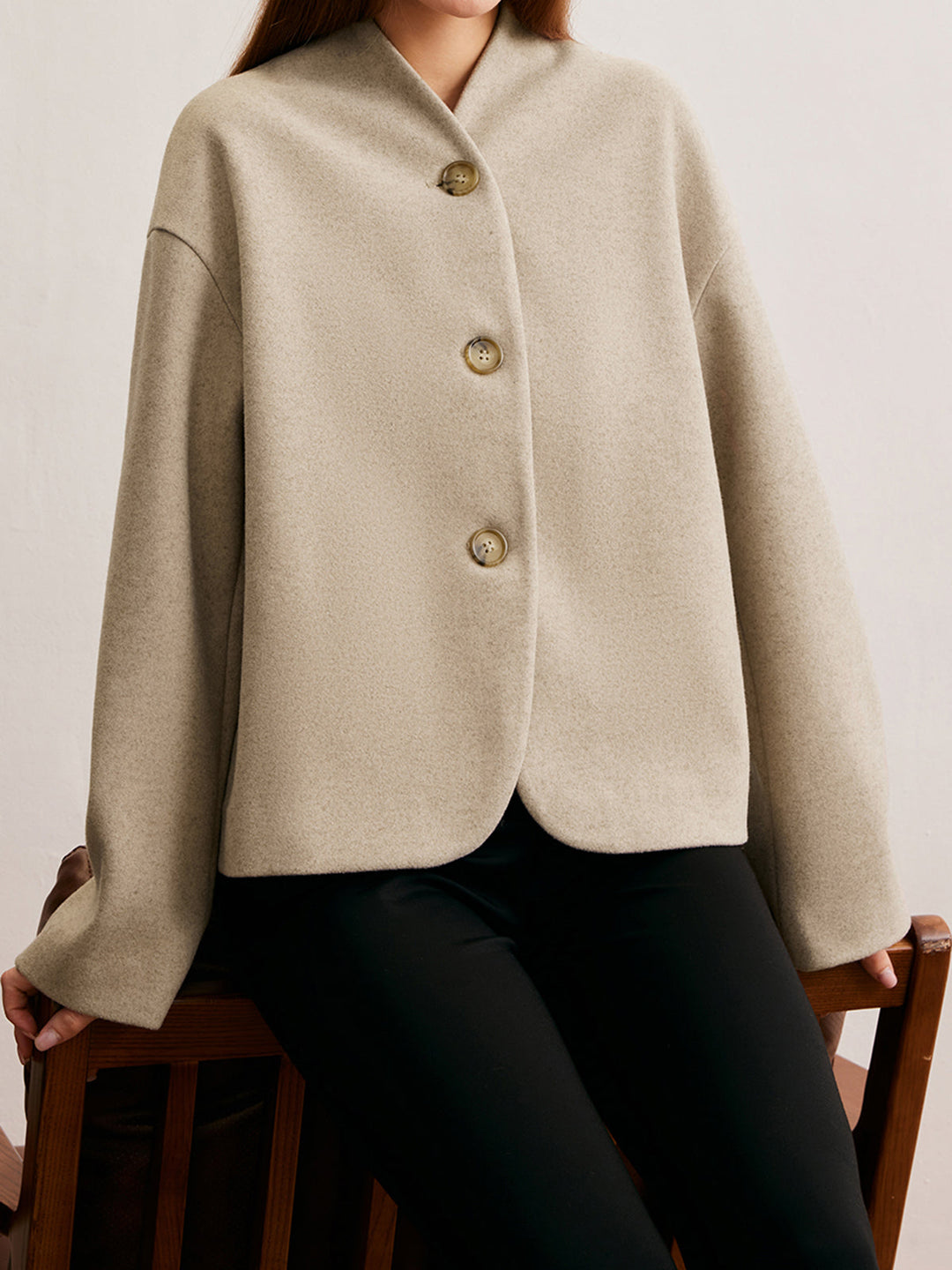 Veste Courte Minimaliste | Tissu en Laine | Élégance Moderne
