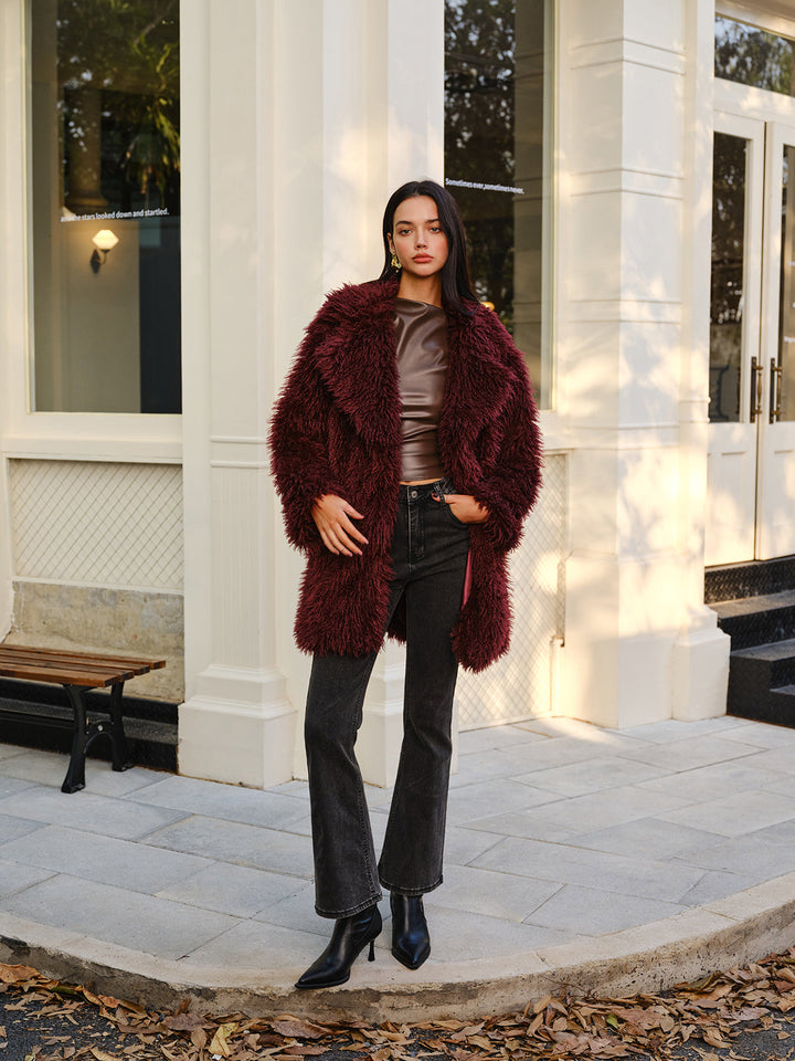 Manteau en Fausse Fourrure | Texture Bouclée | Style Luxueux