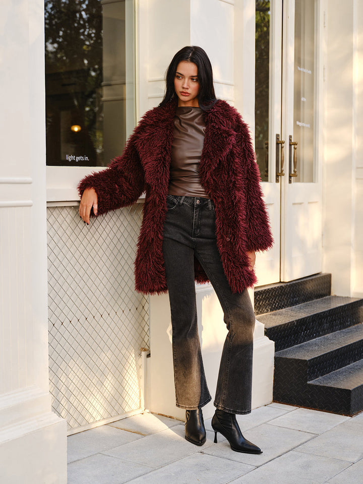 Manteau en Fausse Fourrure | Texture Bouclée | Style Luxueux