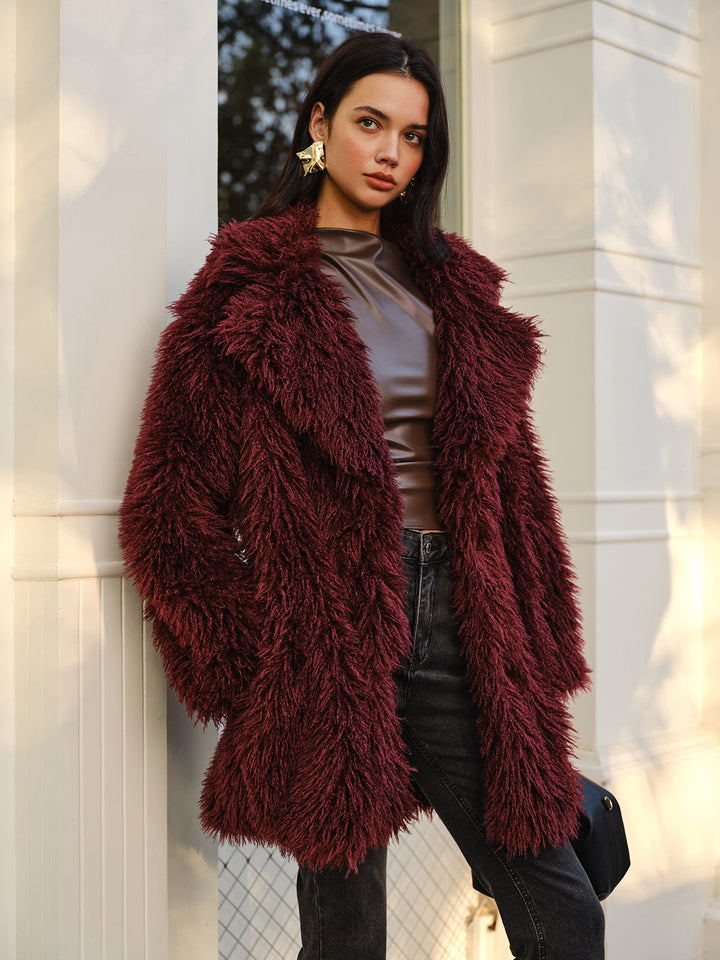 Manteau en Fausse Fourrure | Texture Bouclée | Style Luxueux