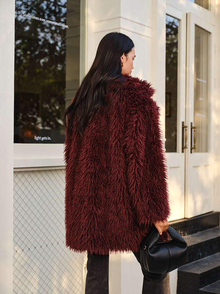 Manteau en Fausse Fourrure | Texture Bouclée | Style Luxueux