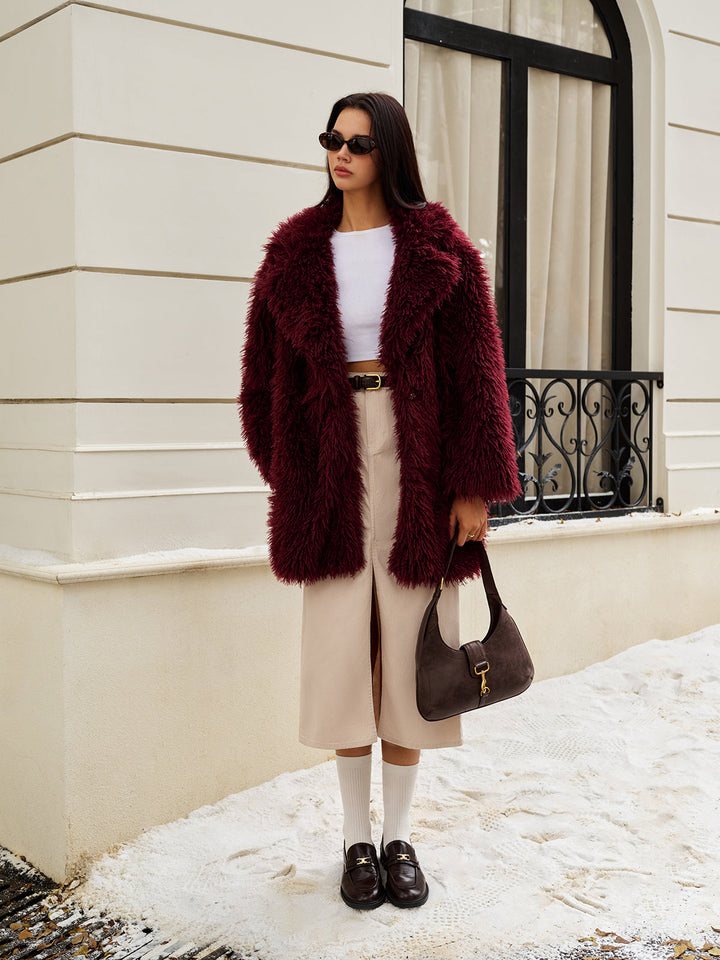 Manteau en Fausse Fourrure | Texture Bouclée | Style Luxueux