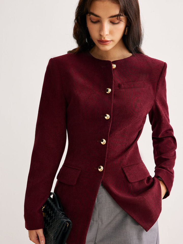 Veste Ajustée à Boutons Dorés | Élégance Raffinée | Coupe Cintrée