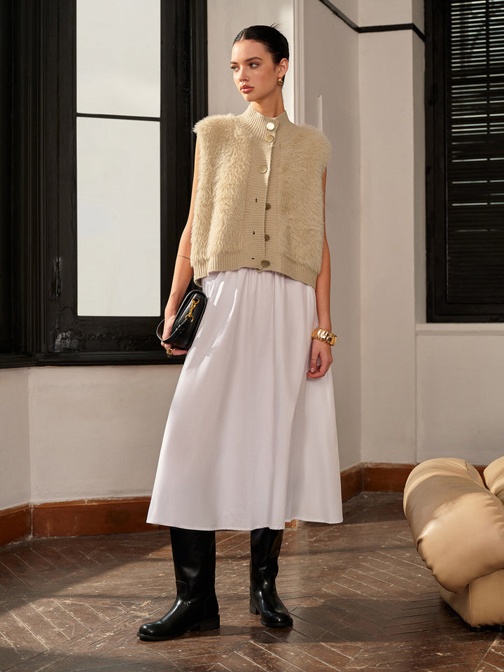 Gilet Sans Manches en Tweed | Élégant et Intemporel | Boutons Dorés