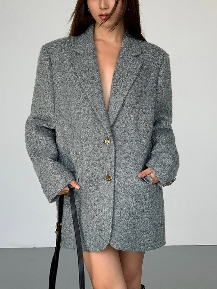 Blazer Oversize à Chevrons | Élégance Moderne | Coupe Longue