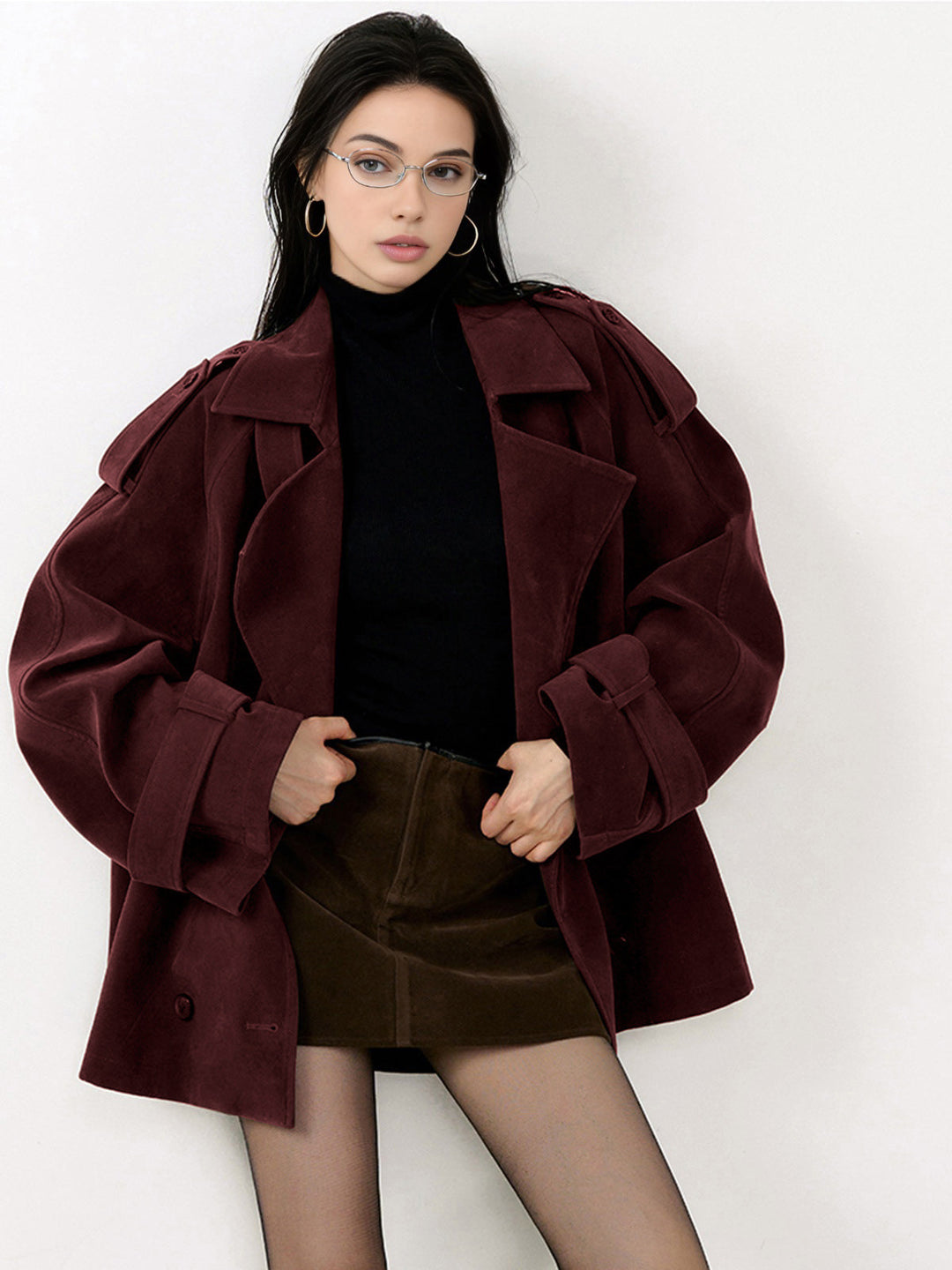Veste Oversize en Velours Côtelé | Marron & Bordeaux | Coupe Moderne