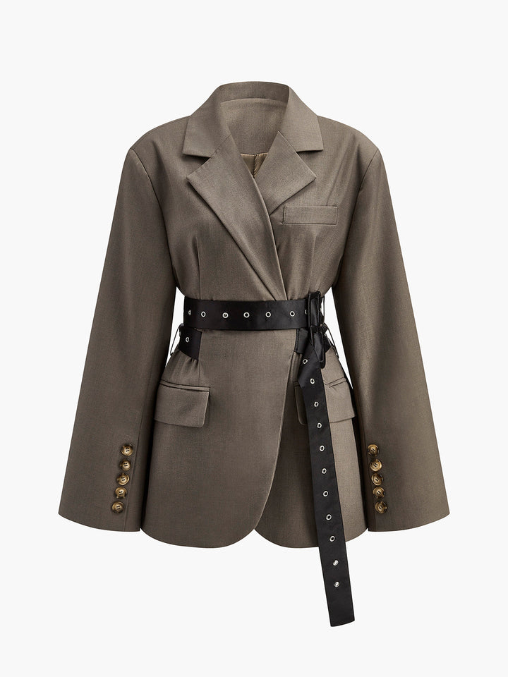 Veste Cape Structurée avec Ceinture | Élégante & Moderne | Style Unique
