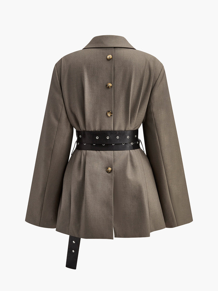 Veste Cape Structurée avec Ceinture | Élégante & Moderne | Style Unique