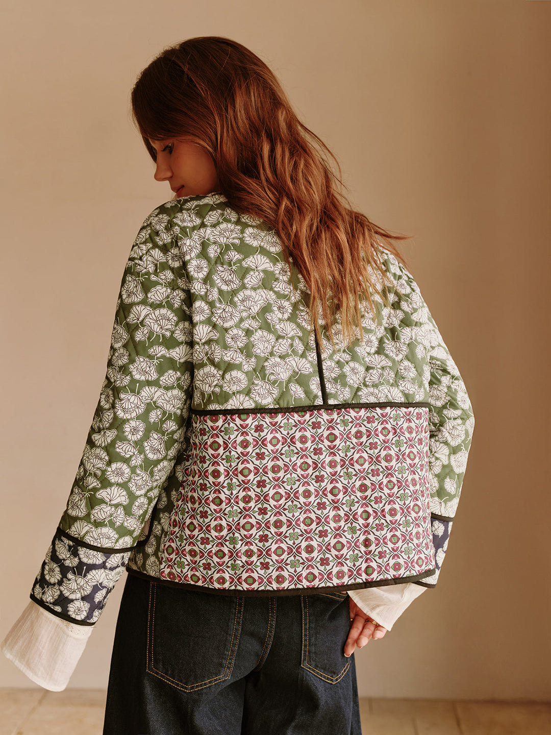 Veste Matelassée Bohème | Imprimé Floral | Confort et Élégance
