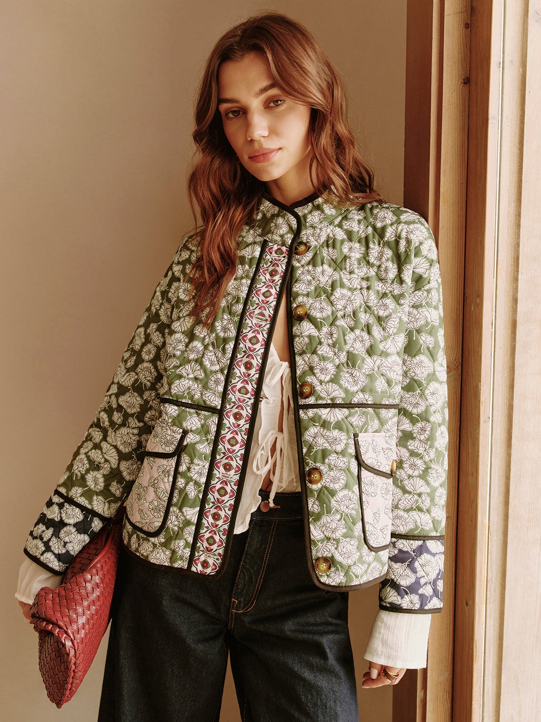 Veste Matelassée Bohème | Imprimé Floral | Confort et Élégance
