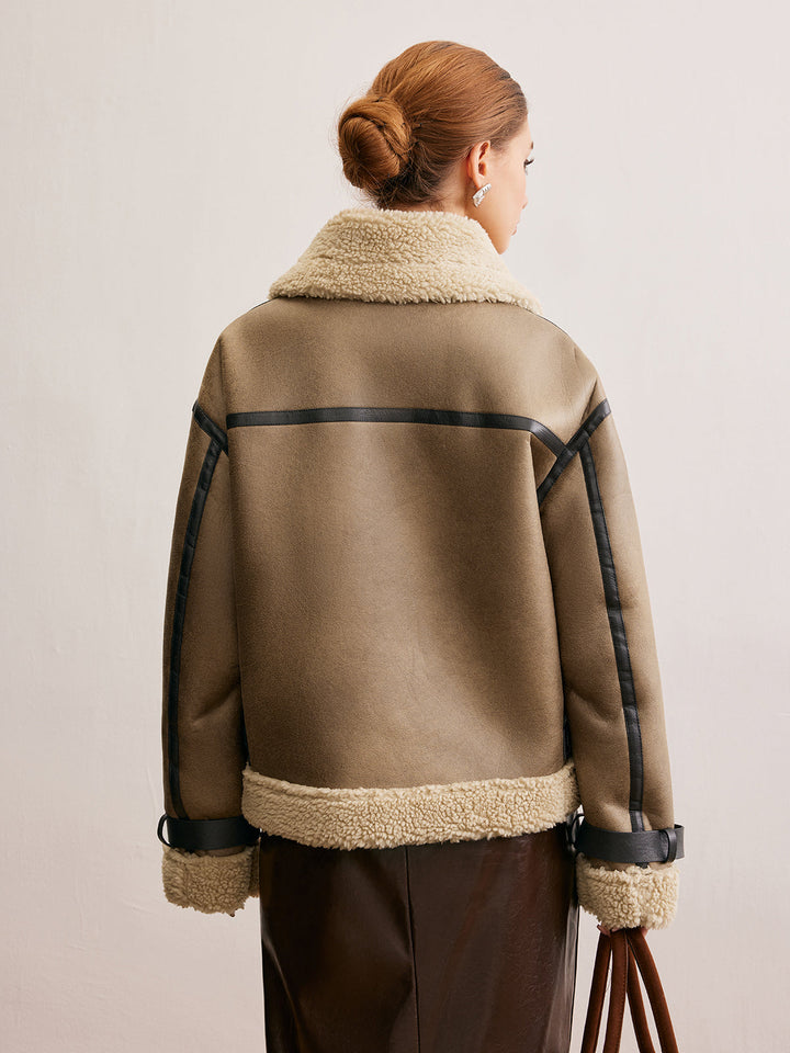 Veste Aviateur en Similicuir | Doublure Fausse Fourrure | Style Hivernal Tendance