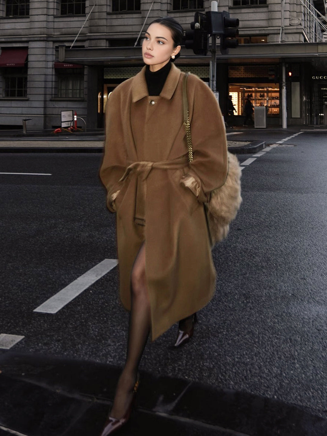 Manteau Long Ceinturé en Laine | Élégance Classique | Confort Hivernal