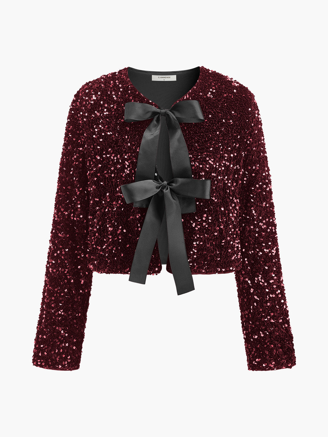 Veste Courte à Paillettes | Fermeture Satinée | Style Glamour