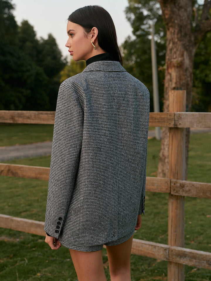 Blazer Oversize | Double Boutonnage | Motif Chevrons