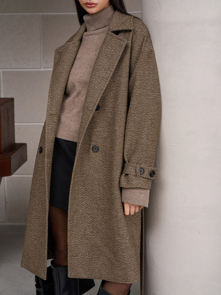 Manteau Long Oversize | Tissu en Laine | Élégance Moderne