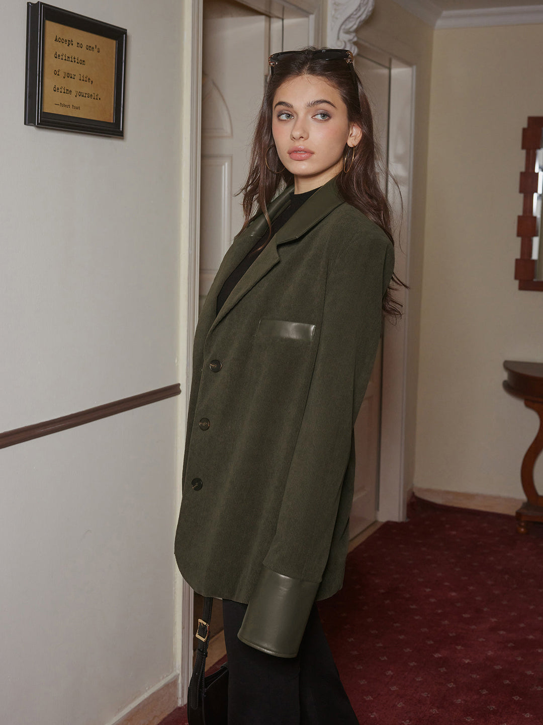 Blazer Oversize en Velours Côtelé | Coupe Décontractée | Élégance Moderne