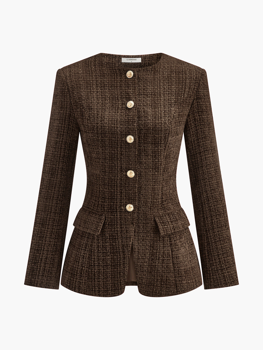 Blazer Rouge en Tweed | Boutons Dorés | Élégance Structurée