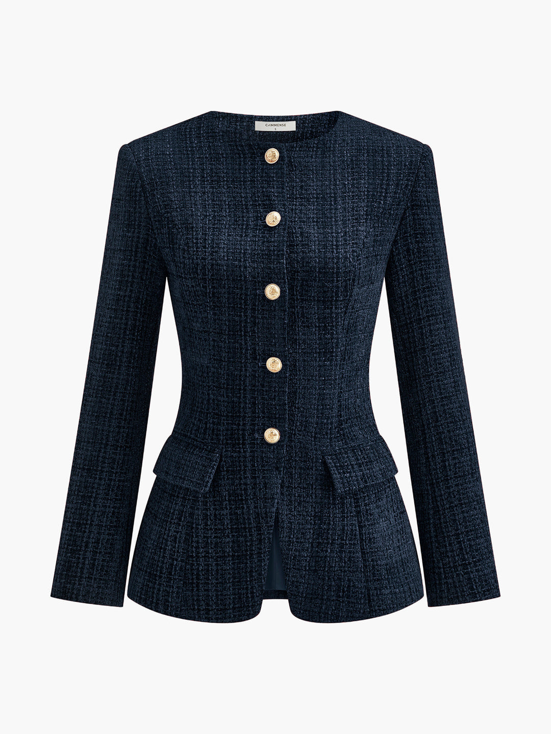 Blazer Rouge en Tweed | Boutons Dorés | Élégance Structurée