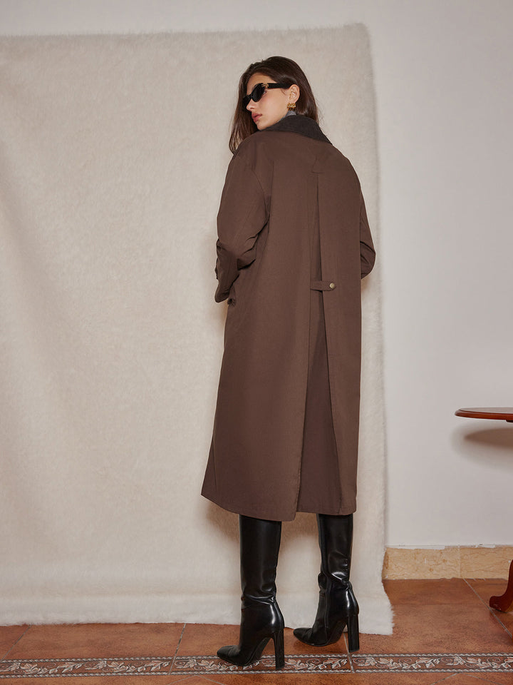 Manteau Long Ceinturé | Tissu en Laine | Élégance Intemporelle