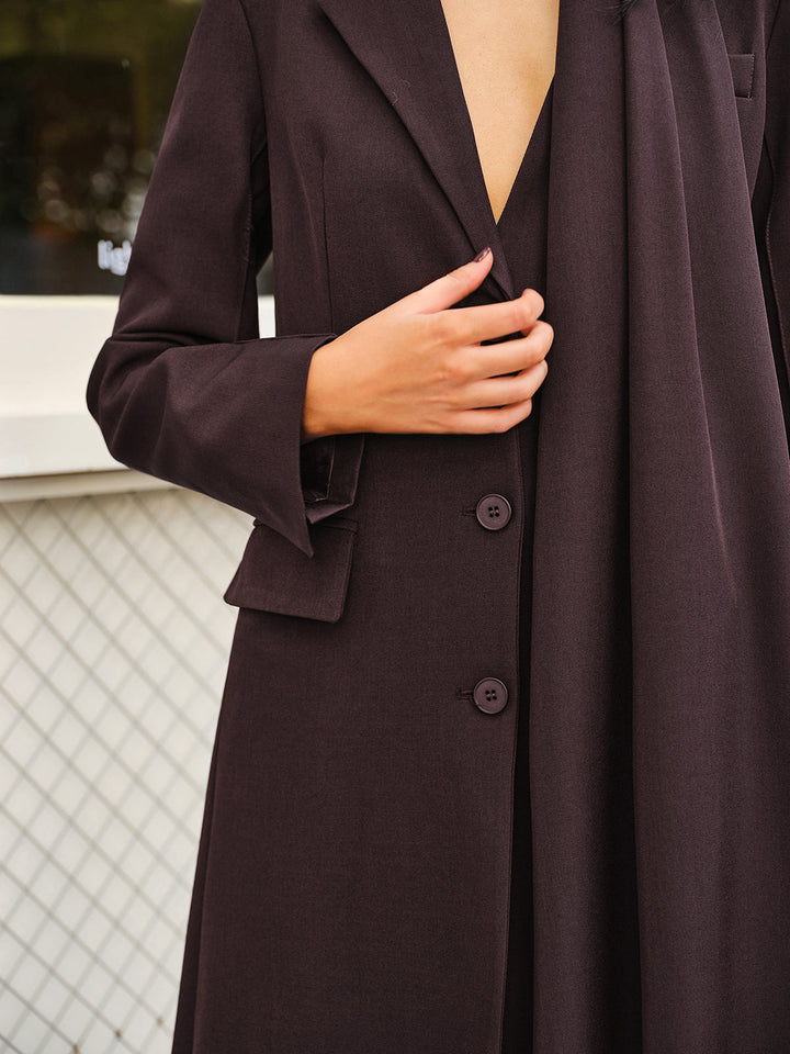 Robe Longue Style Manteau | Coupe Fluide | Élégance Intemporelle