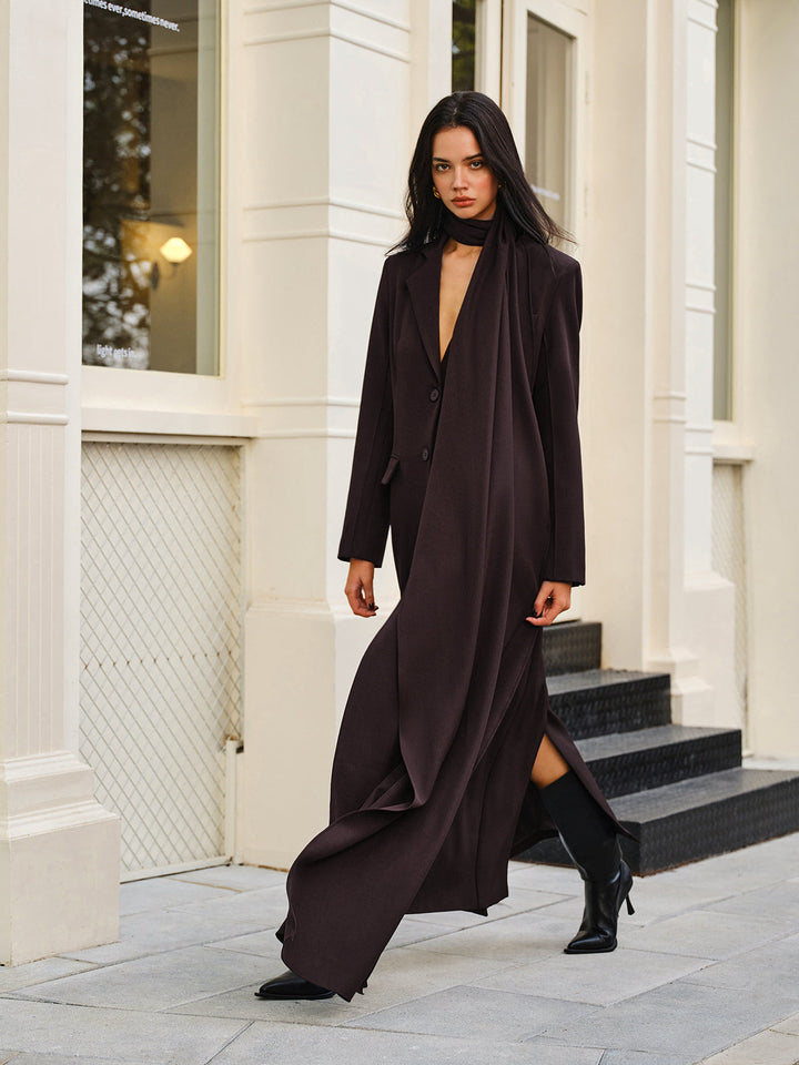 Robe Longue Style Manteau | Coupe Fluide | Élégance Intemporelle
