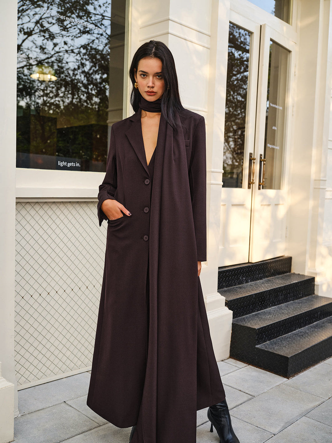 Robe Longue Style Manteau | Coupe Fluide | Élégance Intemporelle