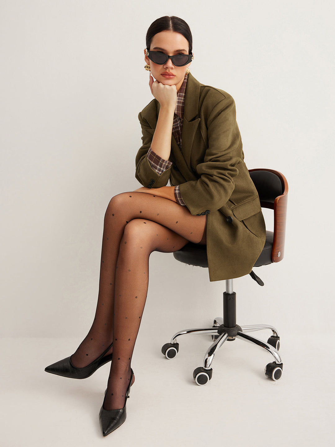 Blazer Oversize | Vert Olive | Élégance Décontractée