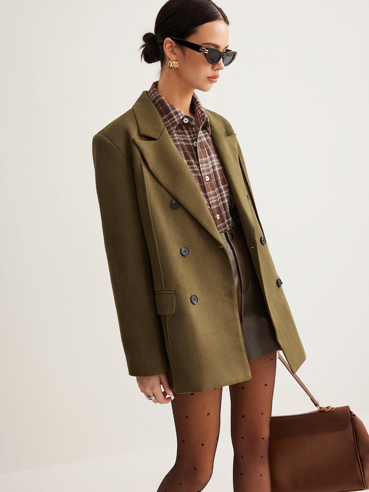 Blazer Oversize | Vert Olive | Élégance Décontractée