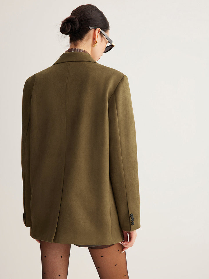 Blazer Oversize | Vert Olive | Élégance Décontractée