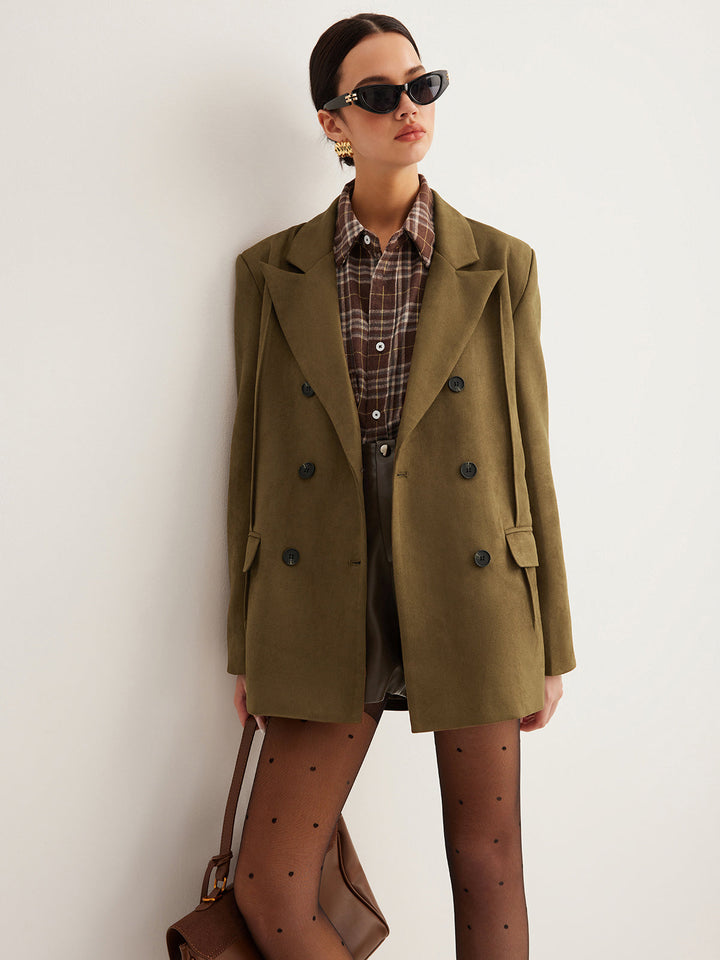 Blazer Oversize | Vert Olive | Élégance Décontractée