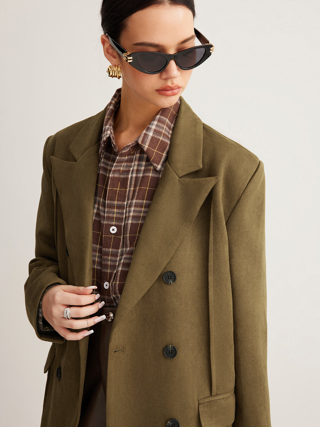 Blazer Oversize | Vert Olive | Élégance Décontractée