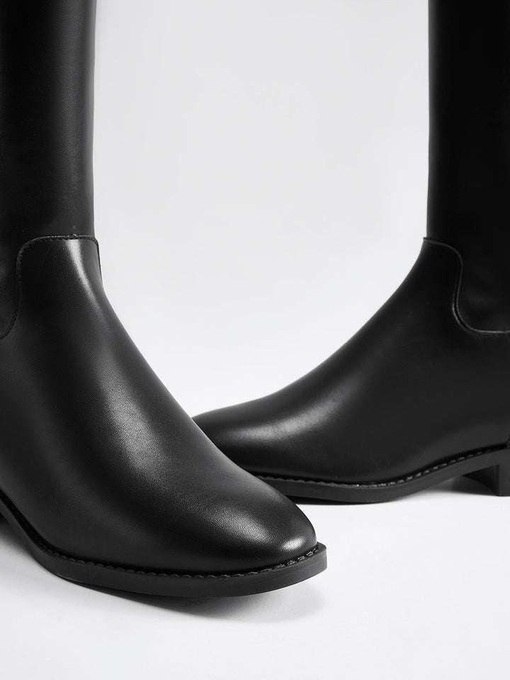 Bottes Hautes Ceinturées Style Chevalier Pour Femme – Chaussures Élégantes Automne Hiver