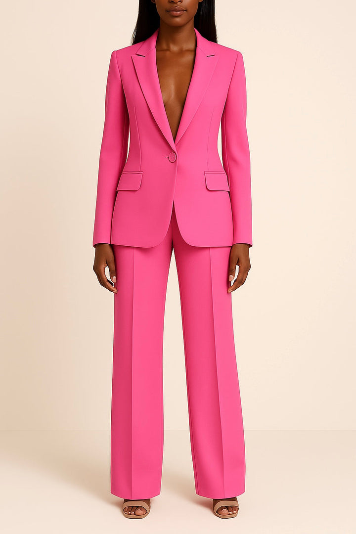 Prestigia | Ensemble Tailleur Veste Cintrée Pantalon Large Élégant Chic Cérémonie Pour Femme