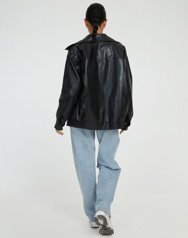 Elisa | Veste oversize en cuir
