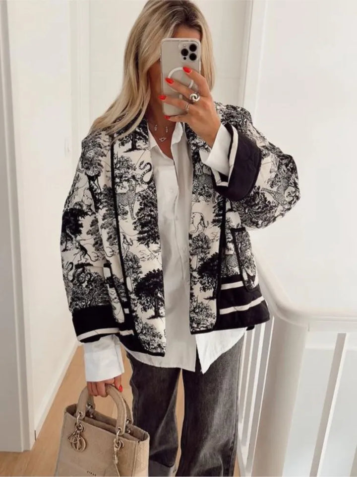 Veste en Denim Imprimée | Style Décontracté & Unique | Motifs Audacieux
