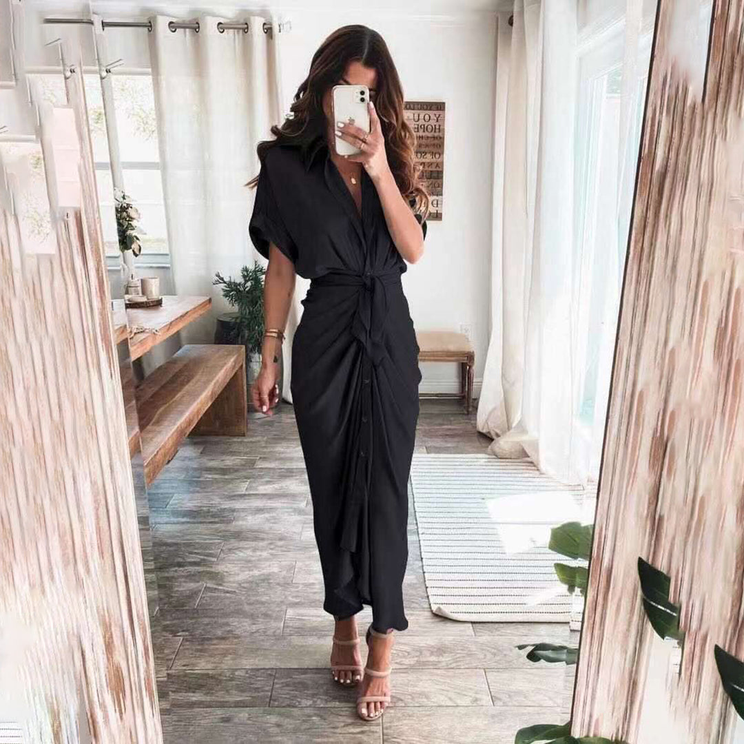 Belinda | Robe à boutons avec détail à la taille pour femmes