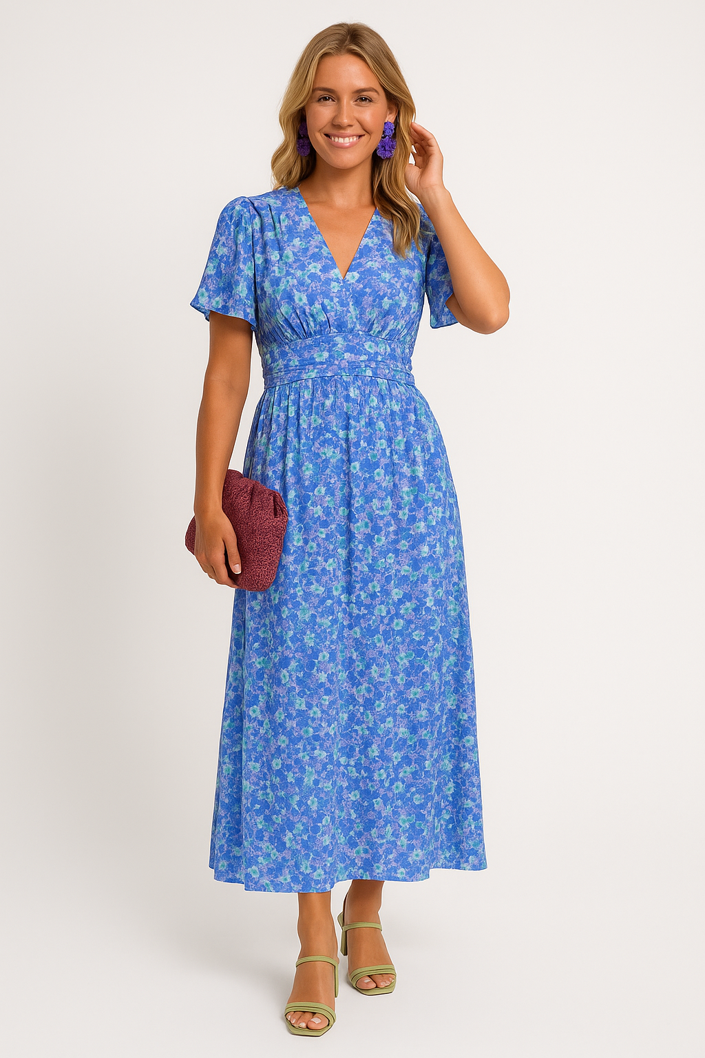 Robe Midi Fleurie Boutonnée – Coupe Légère & Look d’Été
