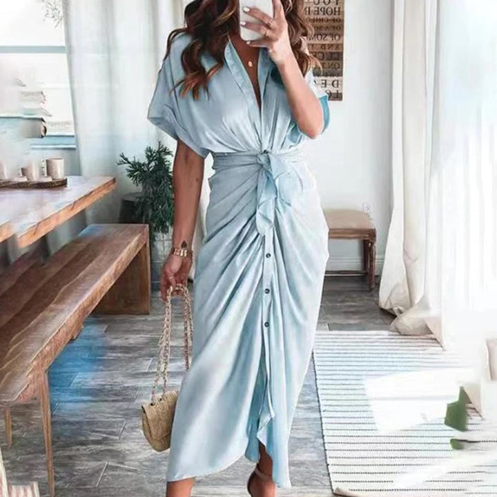 Belinda | Robe à boutons avec détail à la taille pour femmes