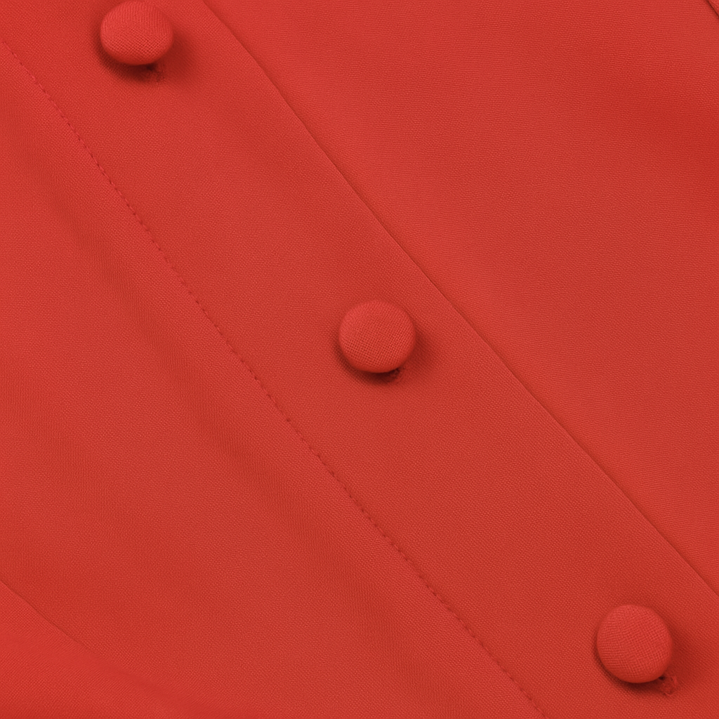 Robe Courte Rouge – Élégance Structurée au Style Vintage