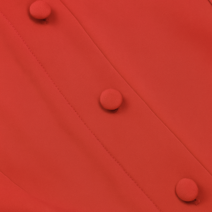 Robe Courte Rouge – Élégance Structurée au Style Vintage
