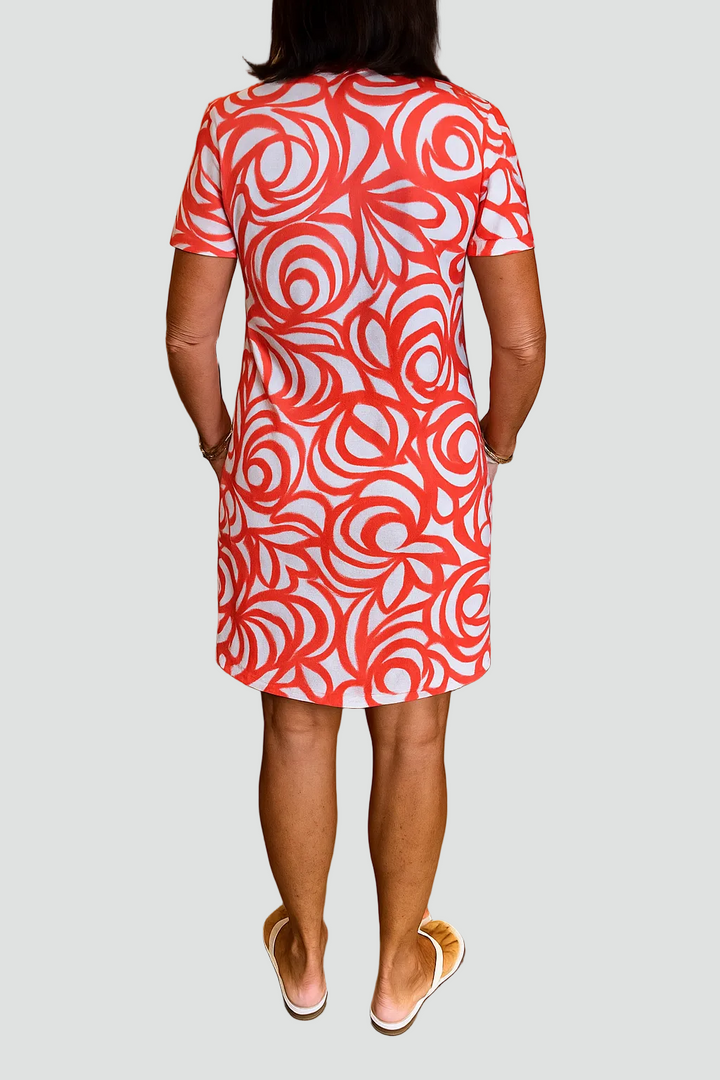 Ajas | Robe à manches courtes pour femme avec imprimé abstrait