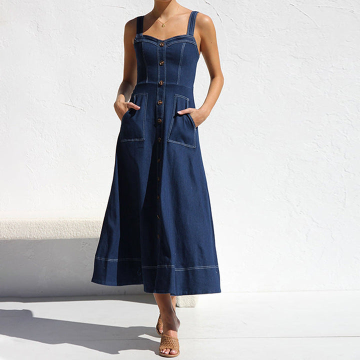 Robe Midi en Jean Bleu | Élégance Casual & Style Urbain