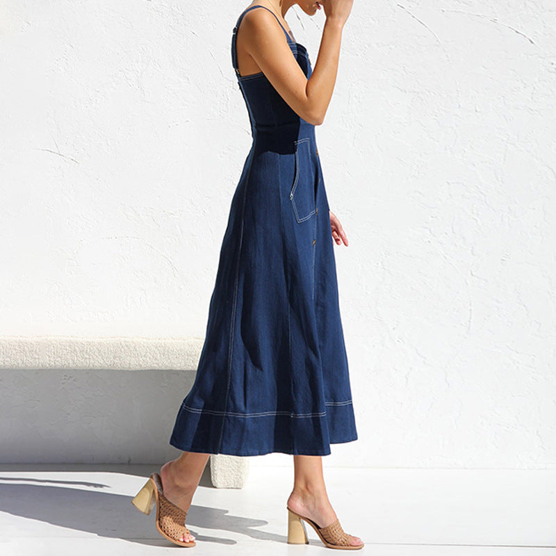 Robe Midi en Jean Bleu | Élégance Casual & Style Urbain