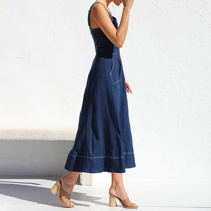 Robe Midi en Jean Bleu | Élégance Casual & Style Urbain