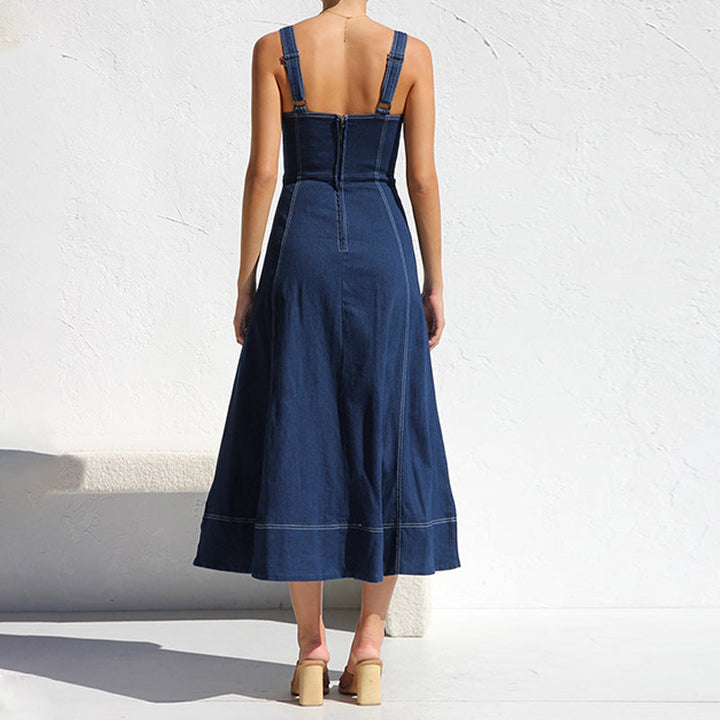 Robe Midi en Jean Bleu | Élégance Casual & Style Urbain