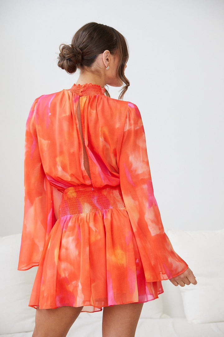 Amandine | Robe mini d'été à manches longues pour femme