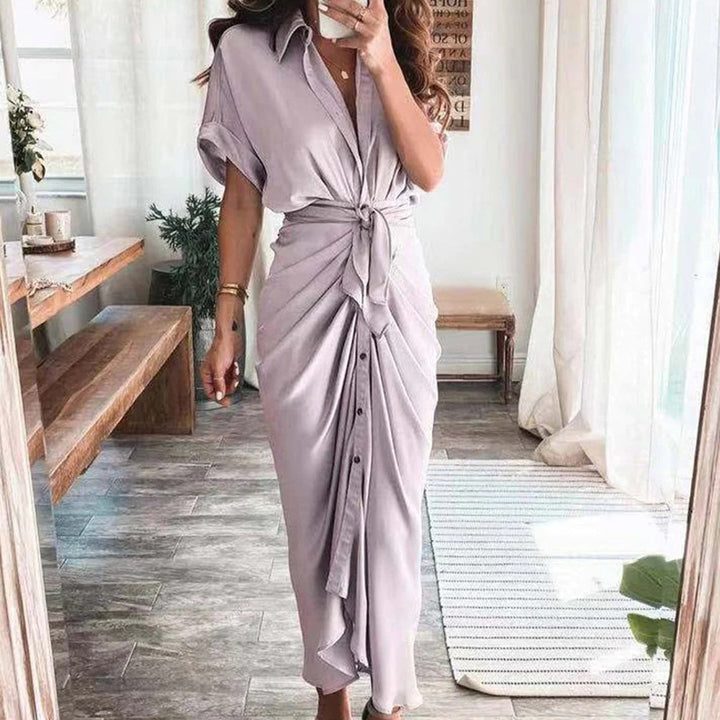 Belinda | Robe à boutons avec détail à la taille pour femmes