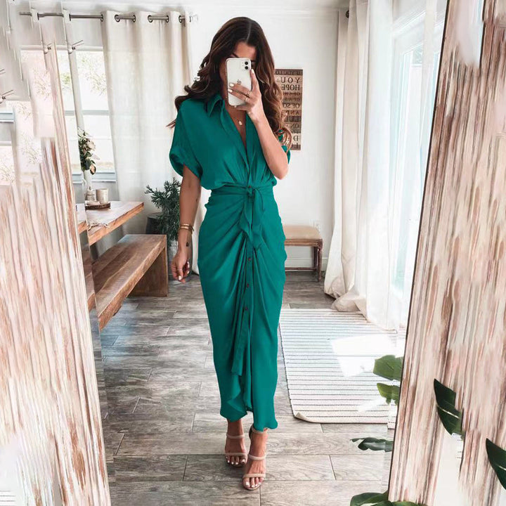 Belinda | Robe à boutons avec détail à la taille pour femmes