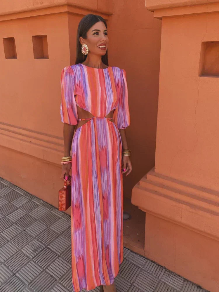 Robe Soleil Rayée | Coupe Fluide & Élégance Fraîche d’Été