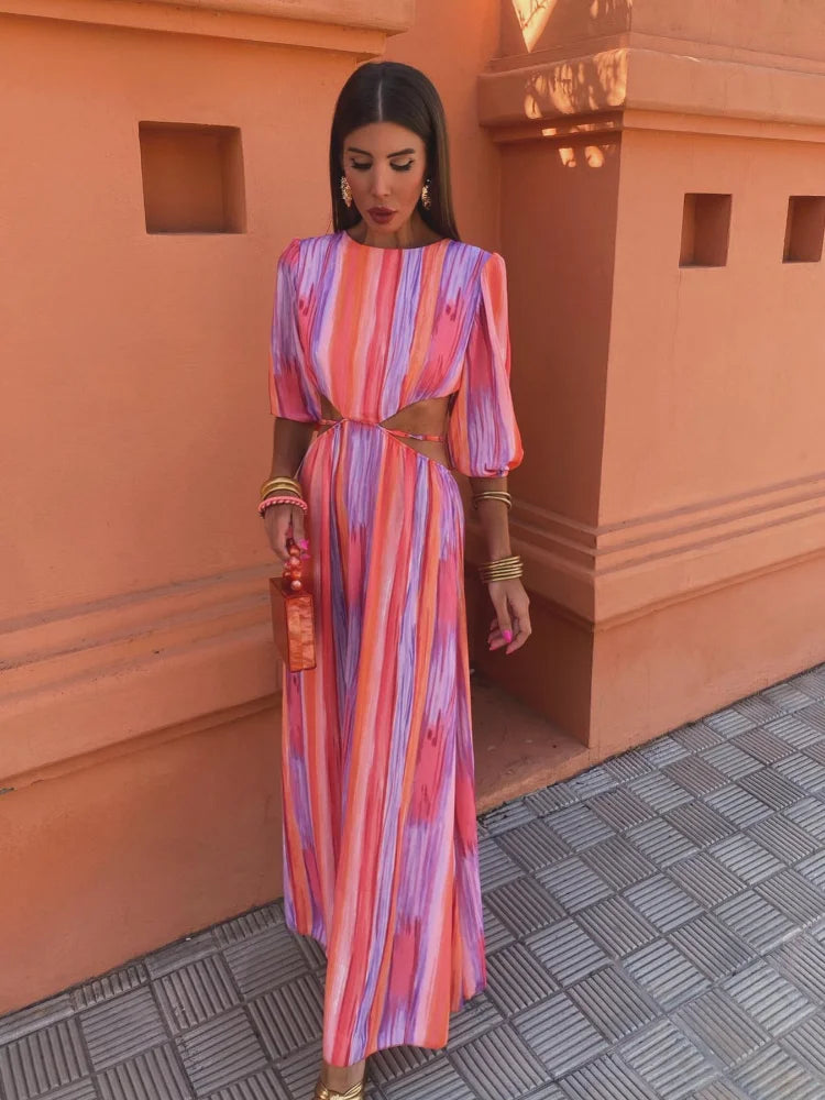 Robe Soleil Rayée | Coupe Fluide & Élégance Fraîche d’Été